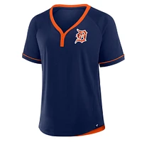 Women's Fanatics  Navy Detroit Tigers Cooperstown Collection League Diva V-Neck T-Shirt