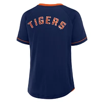 Women's Fanatics  Navy Detroit Tigers Cooperstown Collection League Diva V-Neck T-Shirt