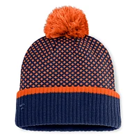 Bonnet en tricot à revers et pompon en jacquard bleu marine pour femme Fanatics Detroit Tigers