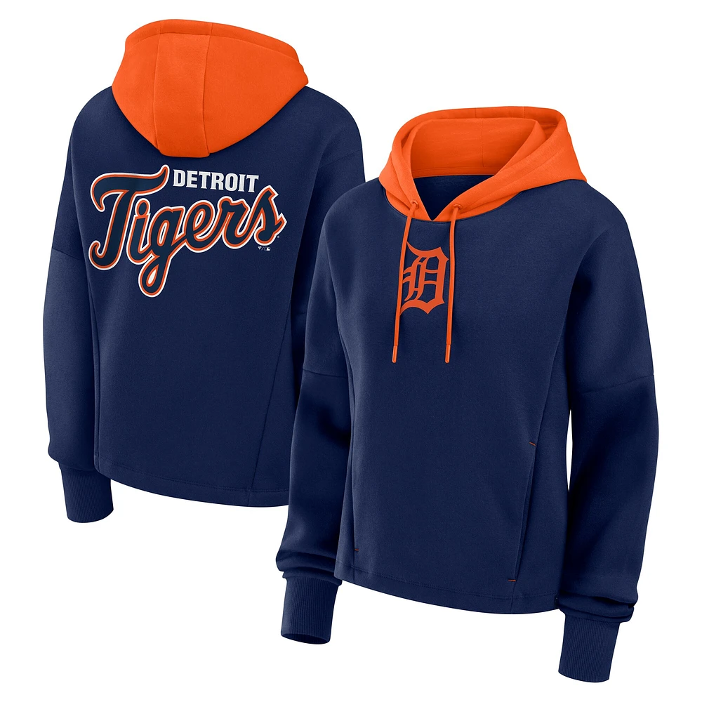 Women's Fanatics Navy Detroit Tigers Oversized Legacy Favorite Spectator Pullover Hoodie