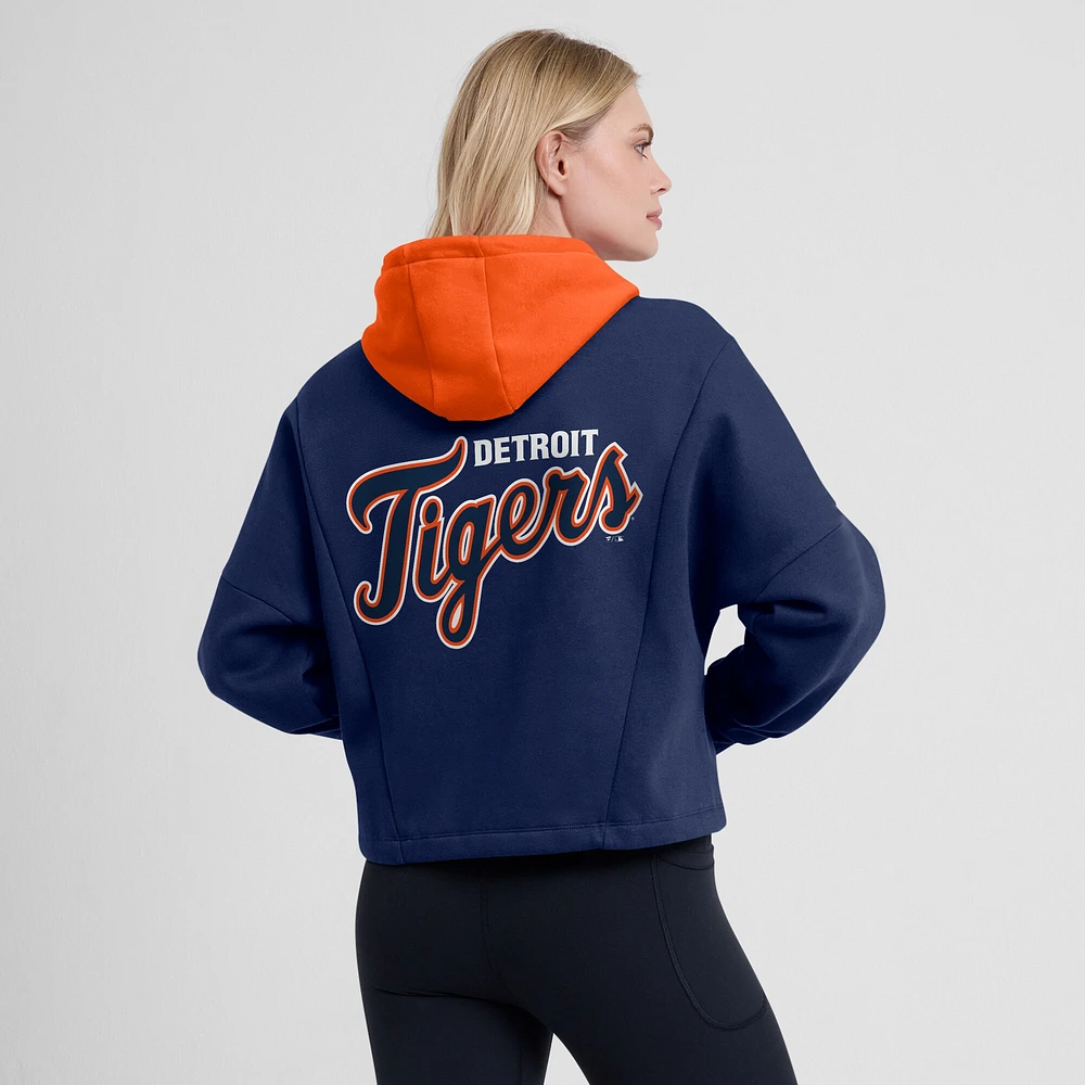 Women's Fanatics Navy Detroit Tigers Oversized Legacy Favorite Spectator Pullover Hoodie