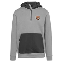 Women's Levelwear Gray Detroit Tigers Cooperstown Collection Chicane Core Logo Quarter-Zip Pullover Hoodie