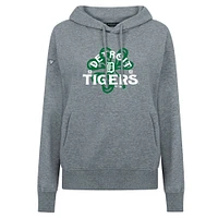 Sweat à capuche gris pour femme Detroit Tigers St. Patrick's Day Adorn Shamrock