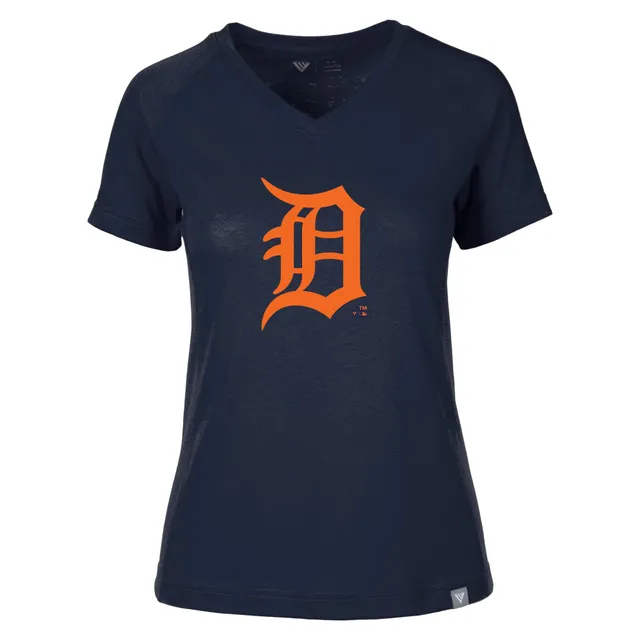 Women's Fanatics Branded Orange Detroit Tigers Core Official Logo V-Neck T-Shirt