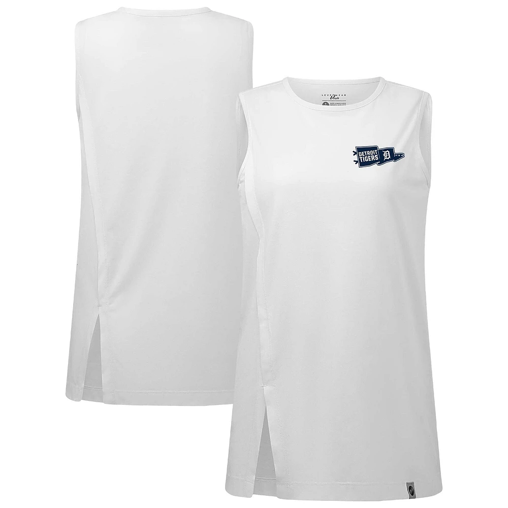 Women's Levelwear White Detroit Tigers Influx Rafters Tank Top