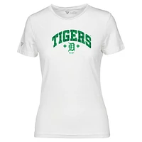 Women's Levelwear White Detroit Tigers St. Patrick's Day Maddox Plaid T-Shirt