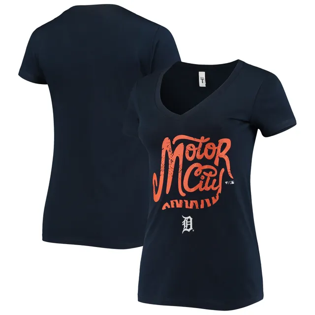 Lids Detroit Tigers Nike Women's Next Up Tri-Blend Raglan 3/4-Sleeve T-Shirt  - Orange/Navy