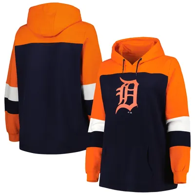 Detroit Tigers Women's Plus Colorblock Pullover Hoodie - Navy