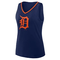 Women's Navy Detroit Tigers Stellar Win V-Neck Tank Top