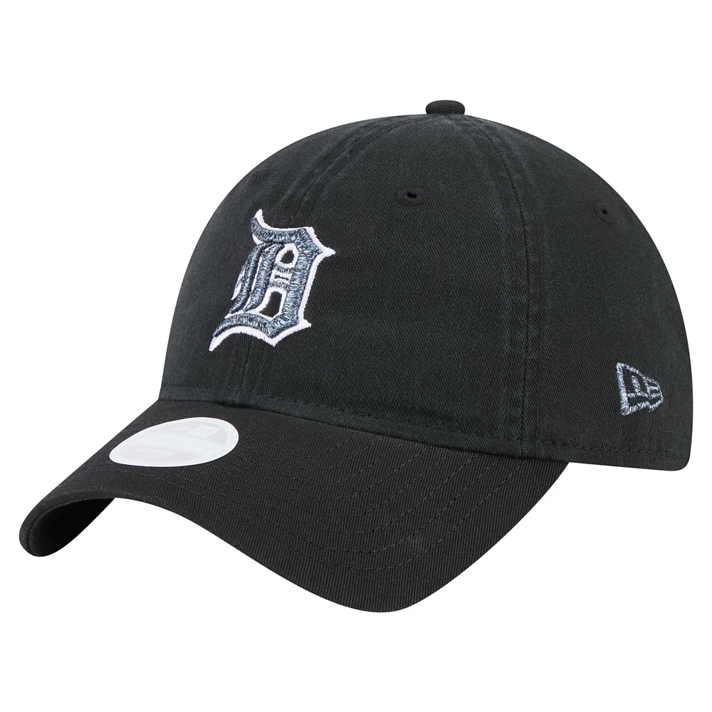 Women's New Era Black Detroit Tigers Glitz 9TWENTY Adjustable Hat