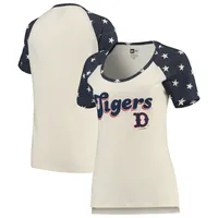 New Era Detroit Tigers Women's Navy Plus Size Scoop Neck T-Shirt