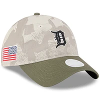 Casquette ajustable 9TWENTY pour femme, beige clair/olive, Detroit Tigers 2025, Armed Forces Day