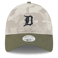 Casquette ajustable 9TWENTY pour femme, beige clair/olive, Detroit Tigers 2025, Armed Forces Day
