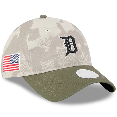 Casquette ajustable 9TWENTY pour femme, beige clair/olive, Detroit Tigers 2025, Armed Forces Day
