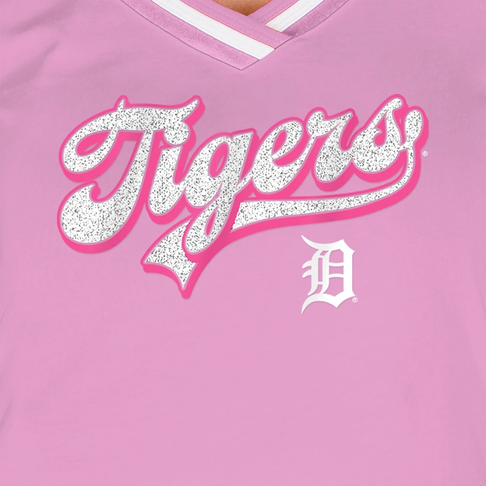 Women's New Era Light Pink Detroit Tigers Gameday V-Neck T-Shirt