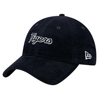 Casquette ajustable en velours côtelé 9TWENTY bleu marine Detroit Tigers de New Era pour femme