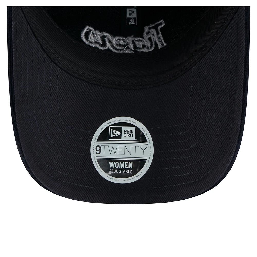 Casquette ajustable en velours côtelé 9TWENTY bleu marine Detroit Tigers de New Era pour femme