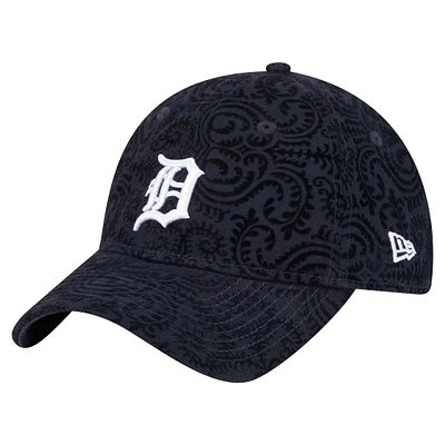 Casquette ajustable Flair 9TWENTY bleu marine Detroit Tigers de New Era pour femme