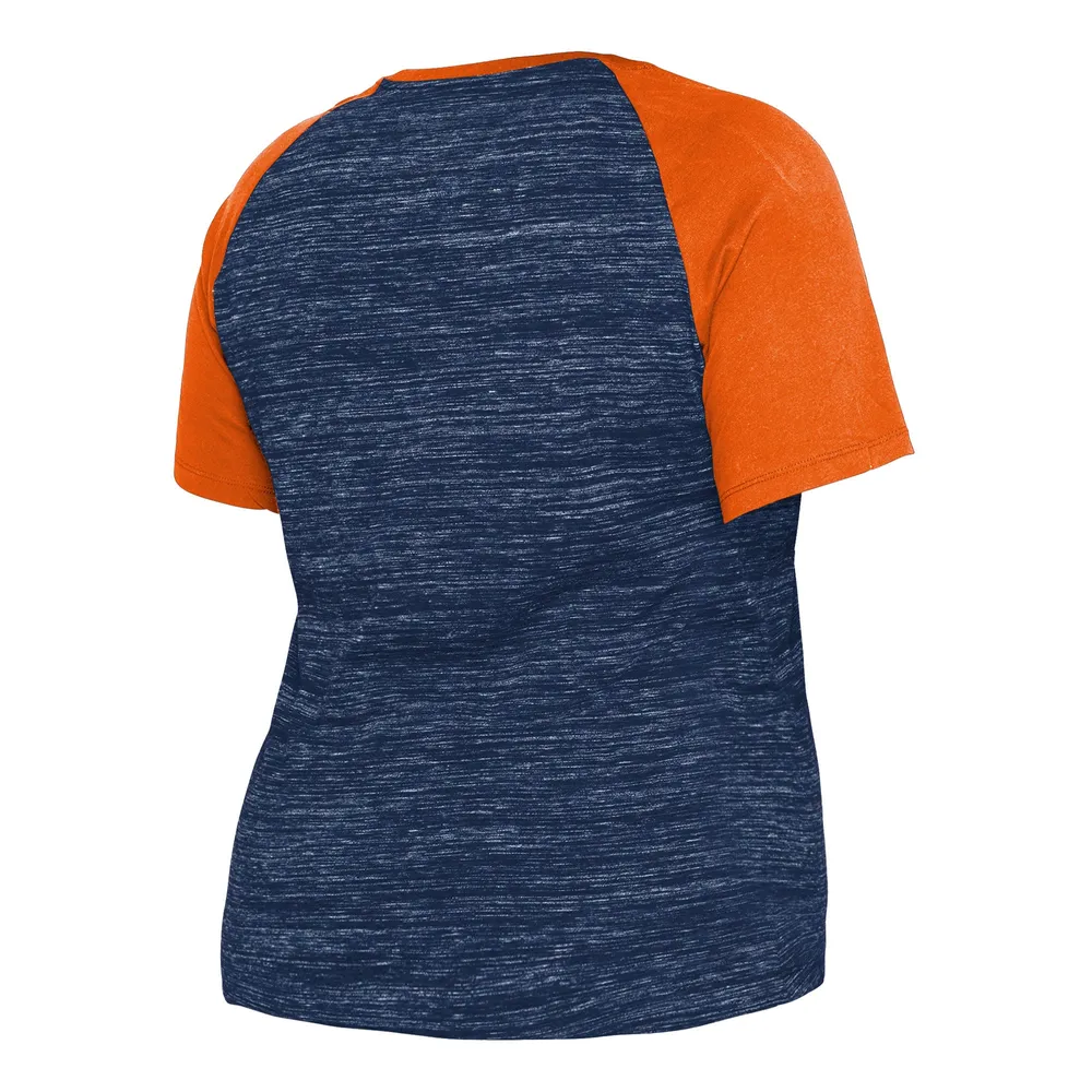 Women's New Era Navy Detroit Tigers Plus Space Dye Raglan V-Neck T-Shirt