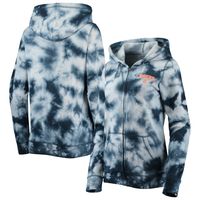 Women's New Era Navy Detroit Tigers Tie-Dye Full-Zip Hoodie