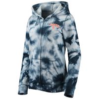 Women's New Era Navy Detroit Tigers Tie-Dye Full-Zip Hoodie