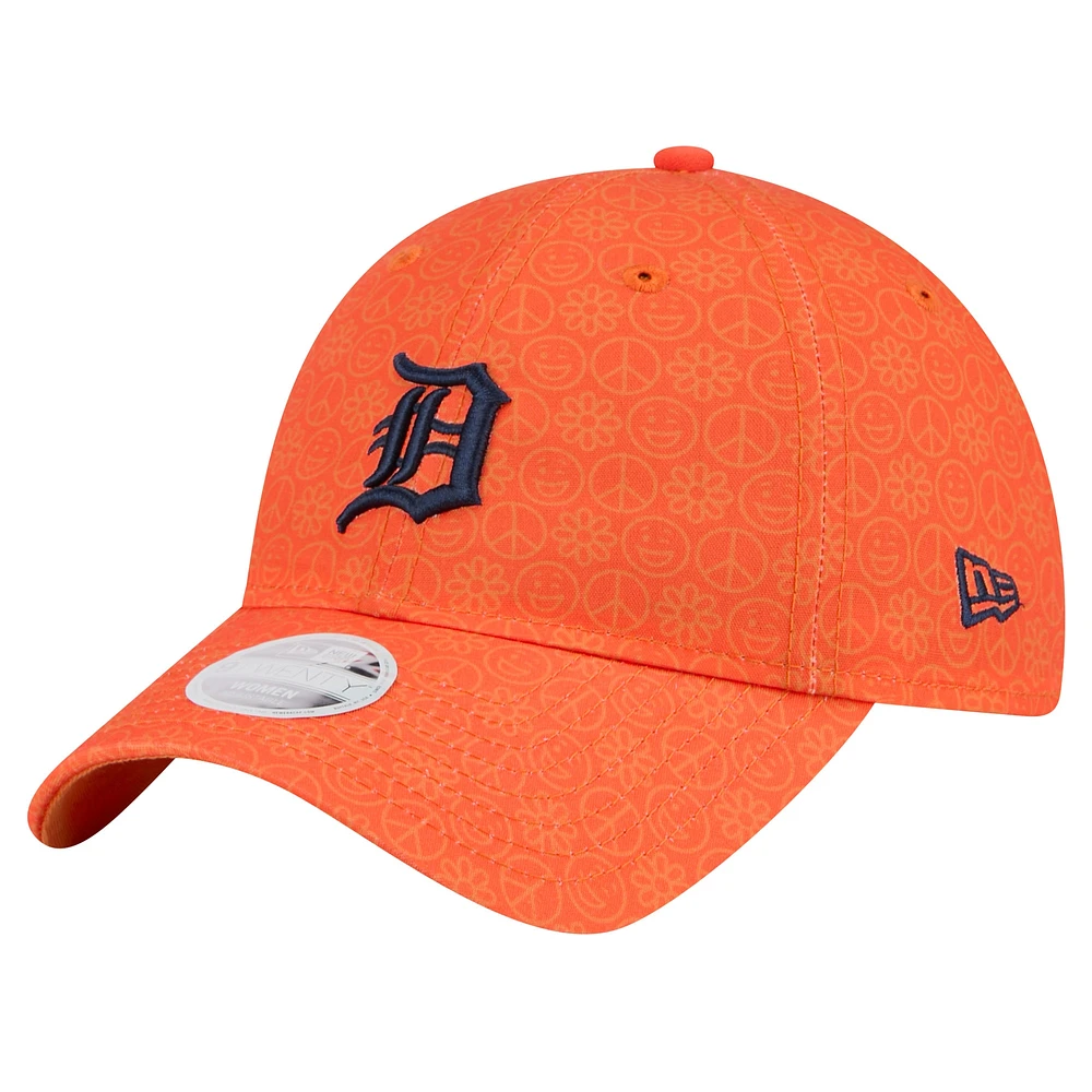 Casquette ajustable New Era orange Detroit Tigers Don't Worry 9TWENTY pour femme