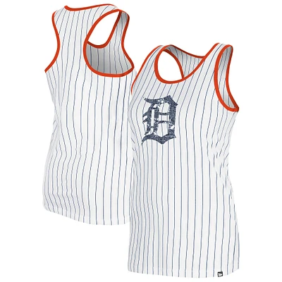 Women's New Era White Detroit Tigers Gameday Pinstripe Tank Top