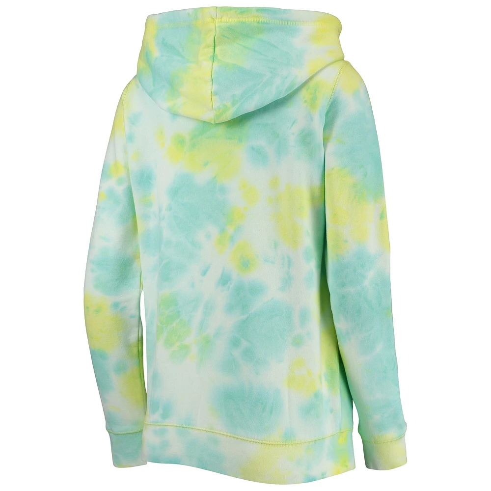 Women's New Era White Detroit Tigers Tie-Dye Full-Zip Hoodie