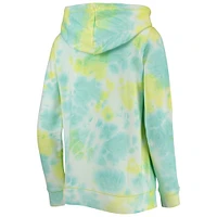 Women's New Era White Detroit Tigers Tie-Dye Full-Zip Hoodie