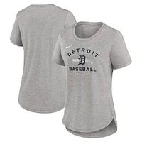 T-shirt Nike Heather Grey Detroit Tigers Hot Prospect Tri-Blend pour femme