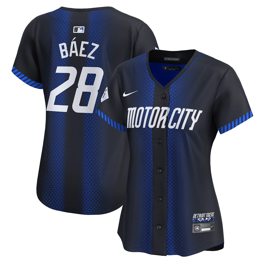 Maillot Nike Javier Baez pour femme, bleu marine, Detroit Tigers 2024 City Connect Limited