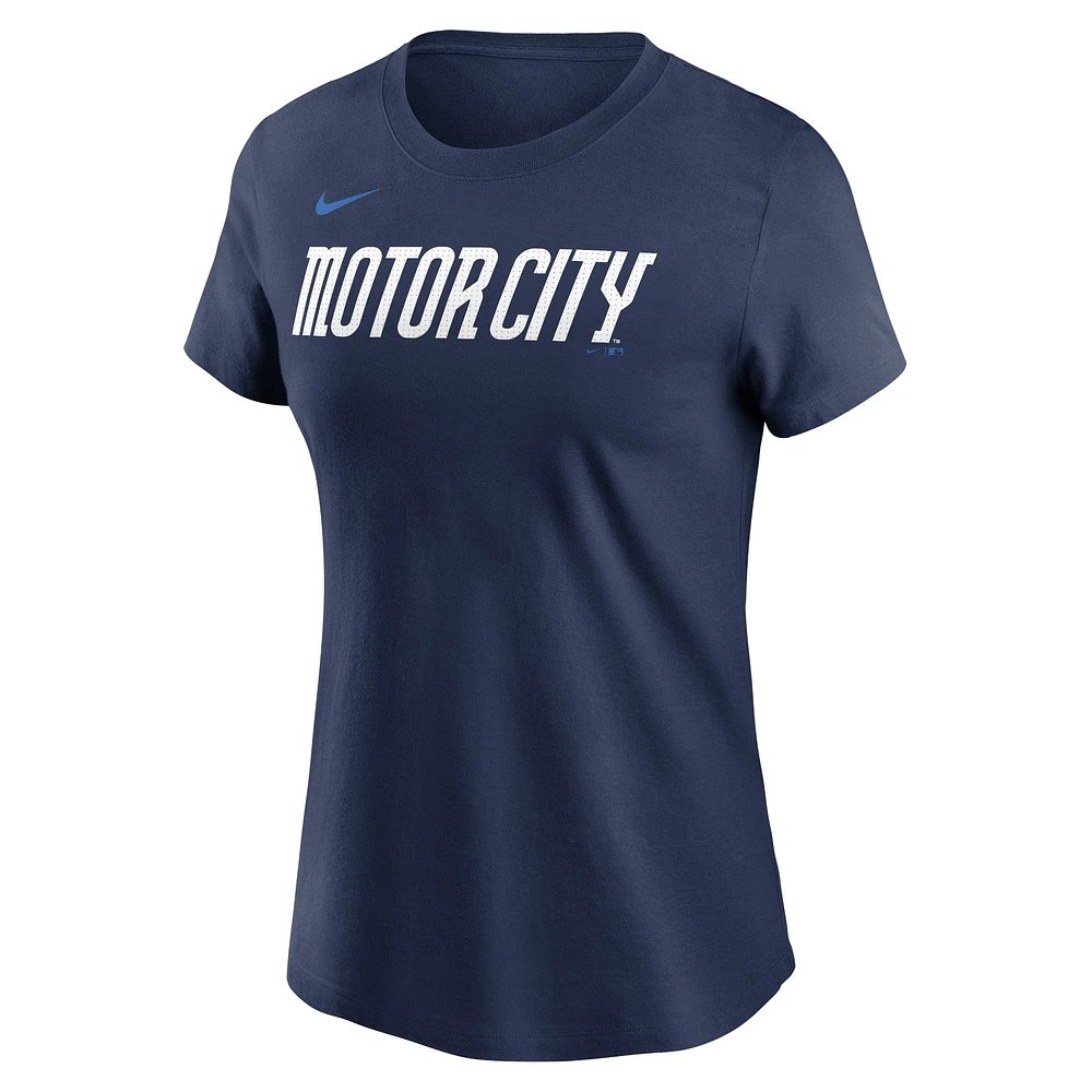 T-shirt Nike pour femme, bleu marine, Detroit Tigers 2024 City Connect Wordmark