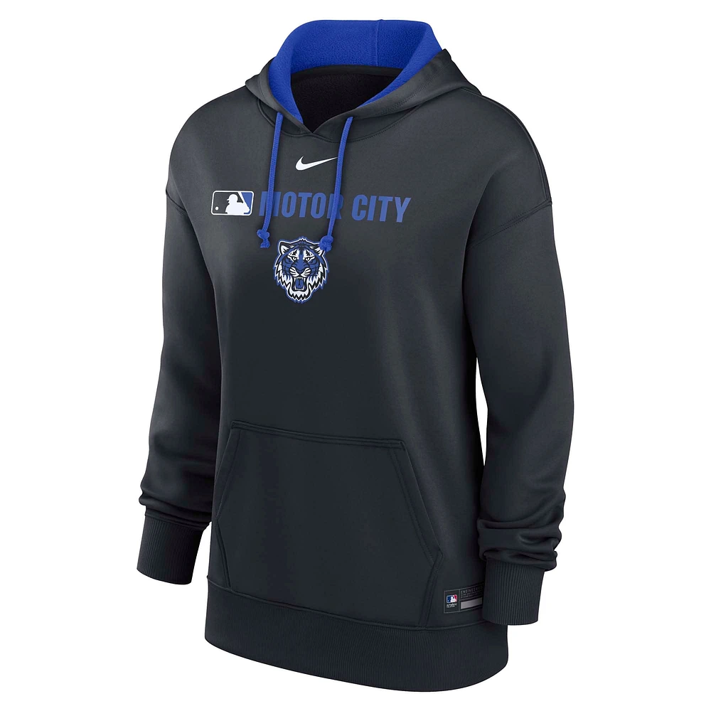 Women's Nike Navy Detroit Tigers Authentic Collection City Connect Performance Pullover Hoodie