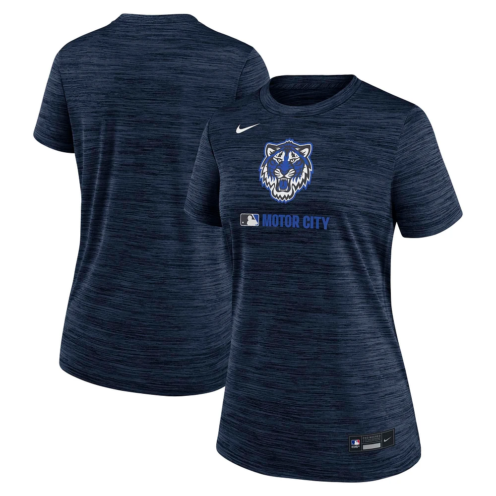 Women's Nike Navy Detroit Tigers Authentic Collection City Connect Velocity Performance T-Shirt