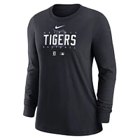 T-shirt à manches longues Nike bleu marine Detroit Tigers Authentic Collection Legend Performance pour femme