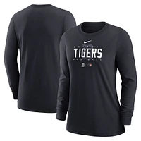 T-shirt à manches longues Nike bleu marine Detroit Tigers Authentic Collection Legend Performance pour femme