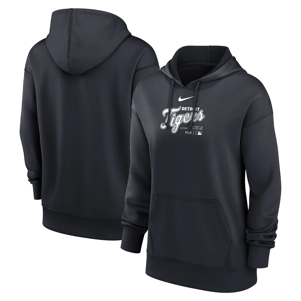 Women's Nike Navy Detroit Tigers Authentic Collection Performance Pullover Hoodie