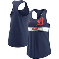 Women's Nike Navy Detroit Tigers Cropped Logo Performance Racerback Tank Top