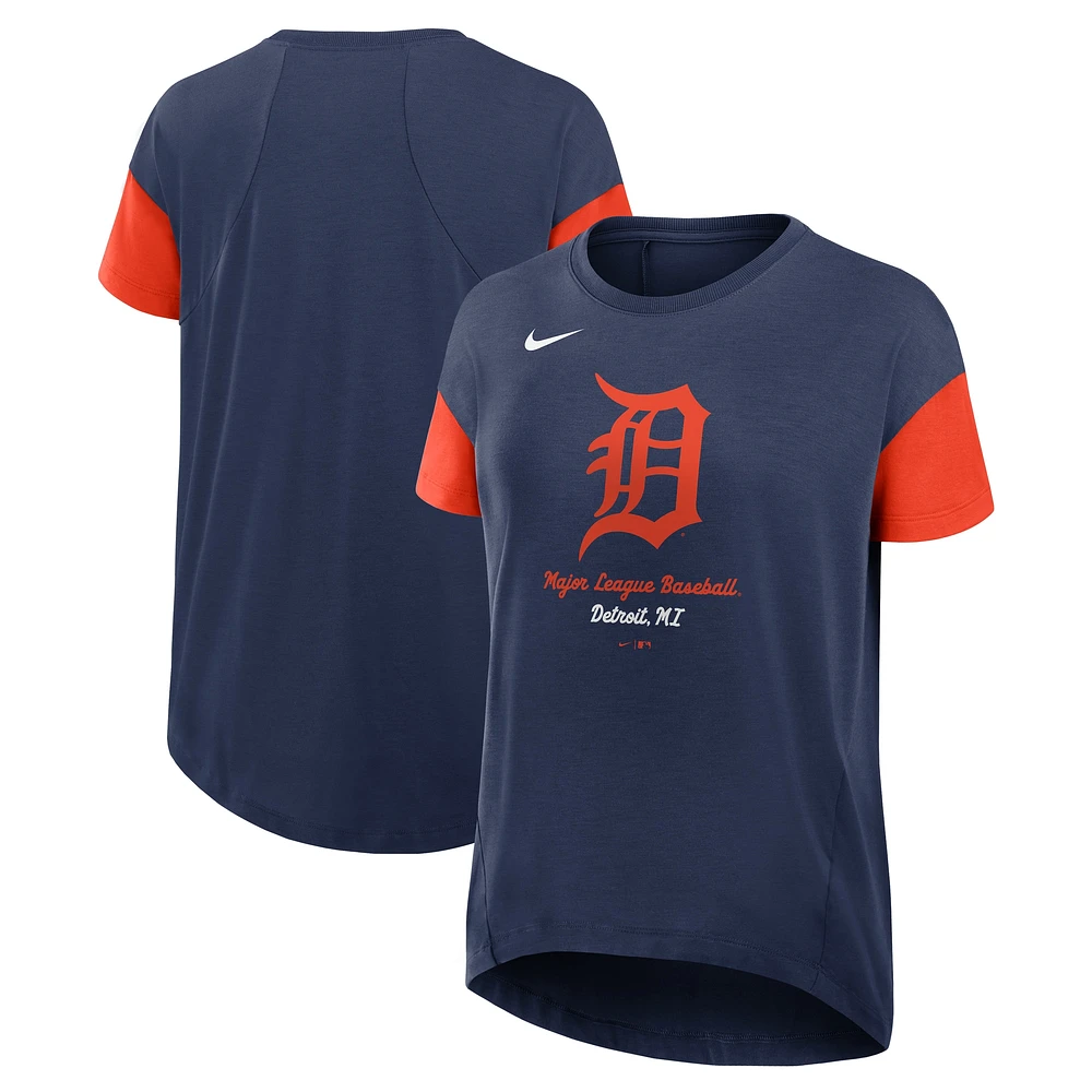 T-shirt fluide bleu marine Detroit Tigers Nike pour femme