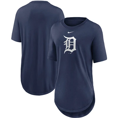 Women's Nike Navy Detroit Tigers Mascot Outline Weekend Tri-Blend T-Shirt