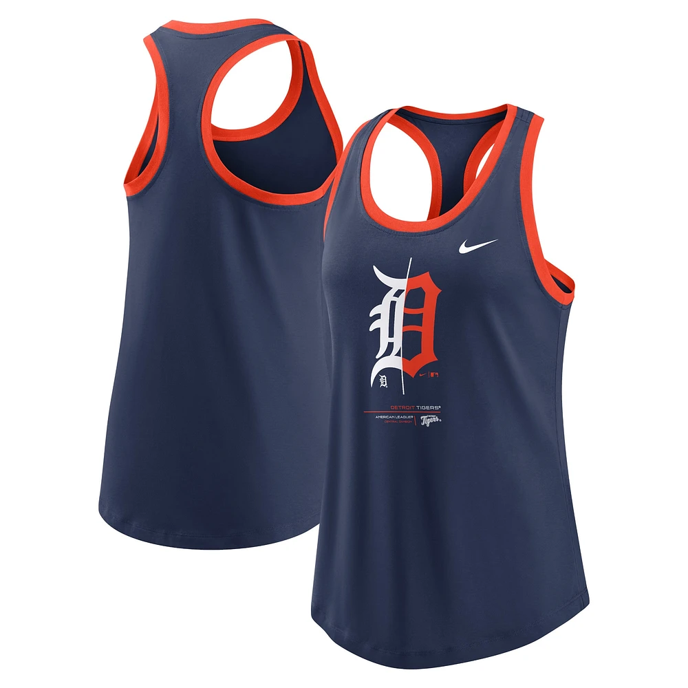 Débardeur Nike bleu marine Detroit Tigers Tech Tri-Blend pour femme