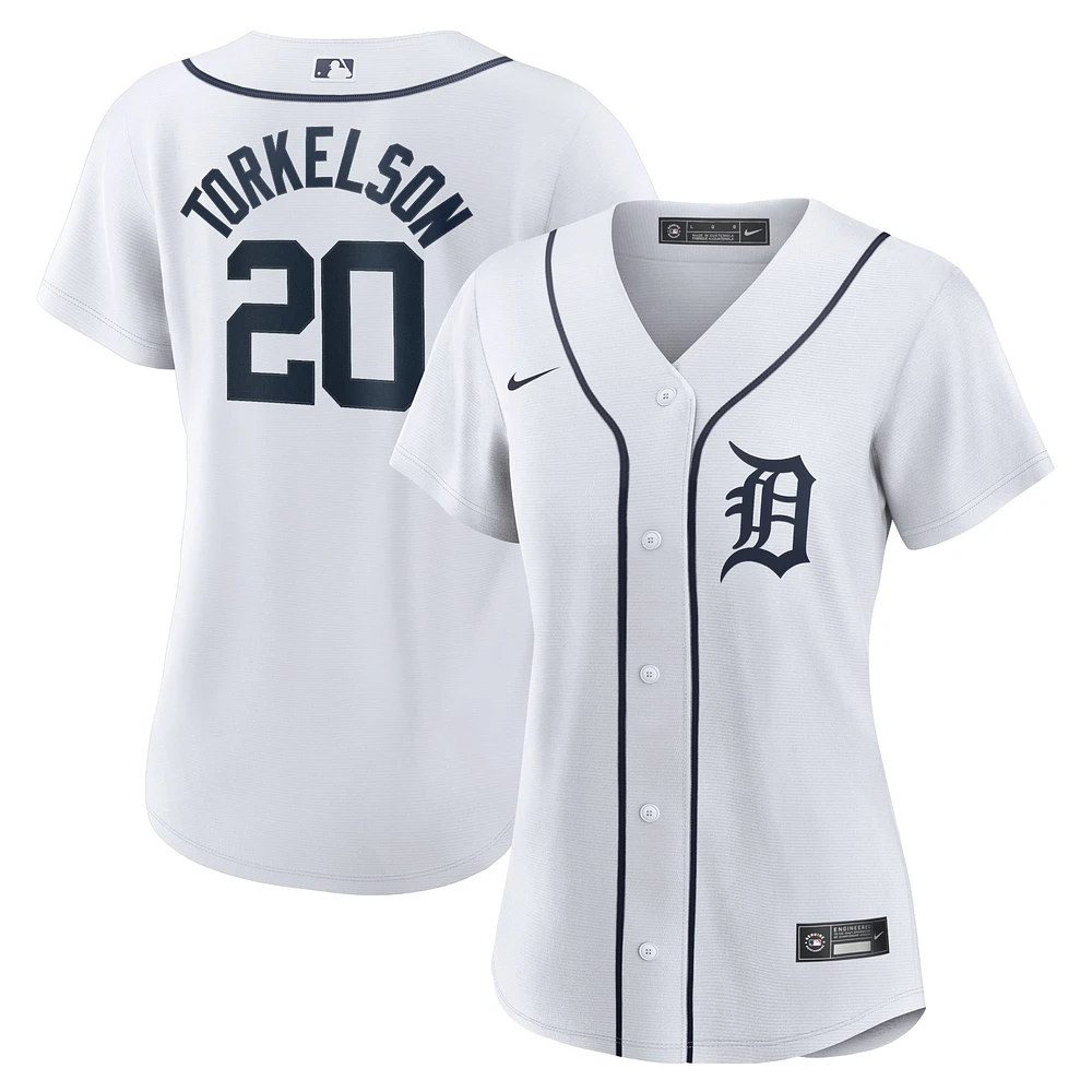 Maillot de joueur réplique à domicile Nike Spencer Torkelson des Detroit Tigers pour femme, blanc