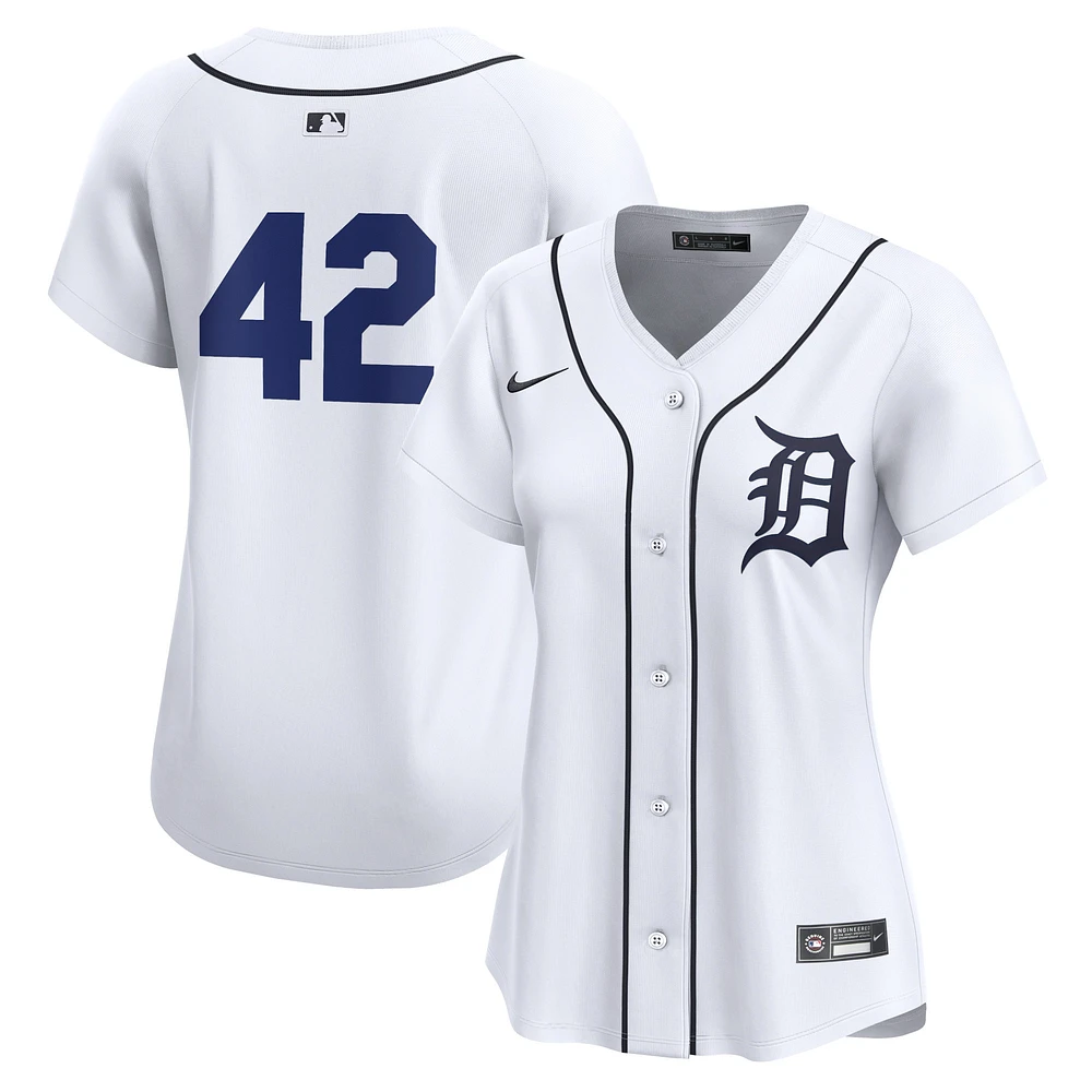 Maillot Nike blanc Detroit Tigers 2024 Jackie Robinson Day Home Limited pour femme