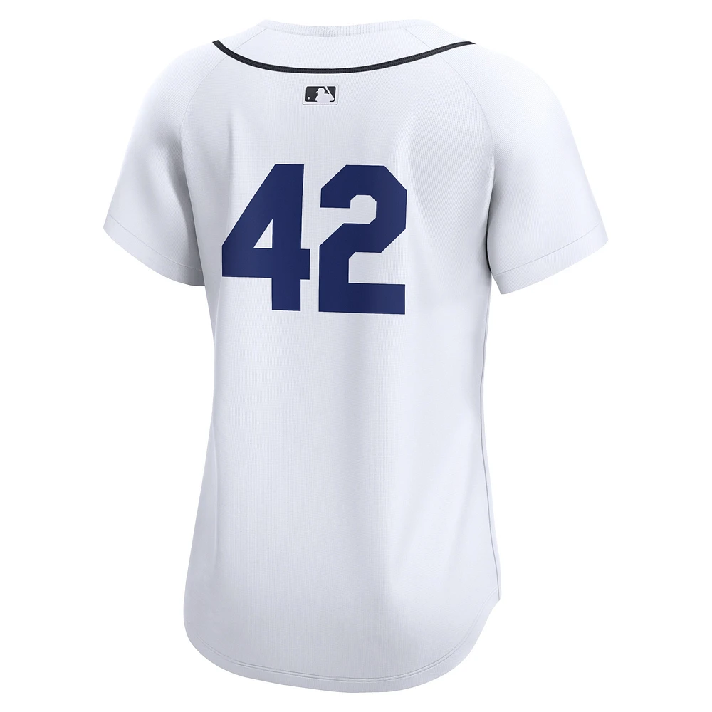 Maillot Nike blanc Detroit Tigers 2024 Jackie Robinson Day Home Limited pour femme