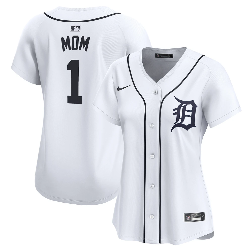 Women's Nike White Detroit Tigers #1 Mom Home Limited Jersey