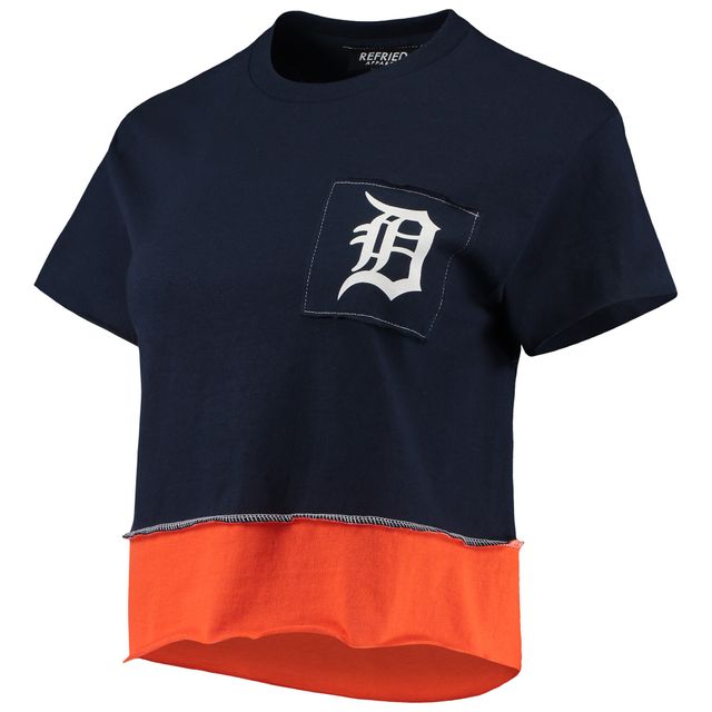 T-shirt court pour femme des Detroit Tigers de Refried Apparel bleu marine