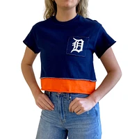 Women's Refried Apparel Navy Detroit Tigers Cropped T-Shirt