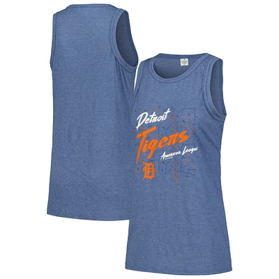 Women's Soft as a Grape Navy Detroit Tigers Gauze High Neck Tank Top