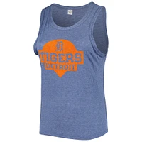 Women's Soft as a Grape Navy Detroit Tigers Plus High Neck Tri-Blend Tank Top