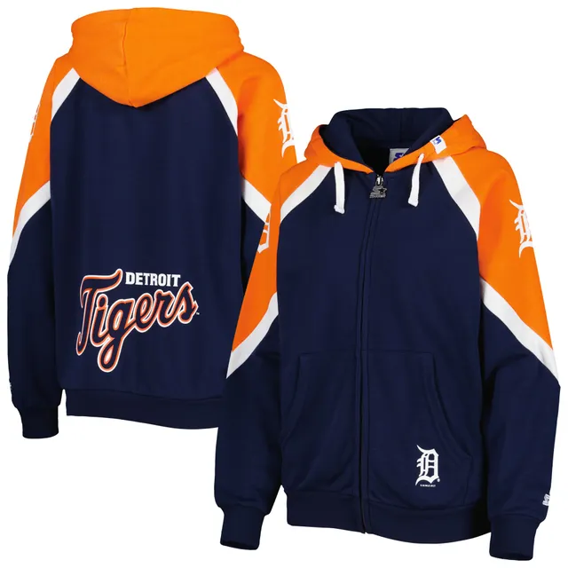 New Era Women's Navy Detroit Tigers Colorblock French Terry Full-Zip Hoodie